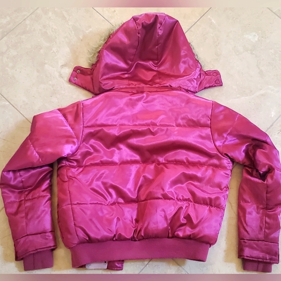 CALVIN KLEIN Y2K PUFFER BOMBER JACKET SATIN FUCHSIA L - Picture 2 of 6